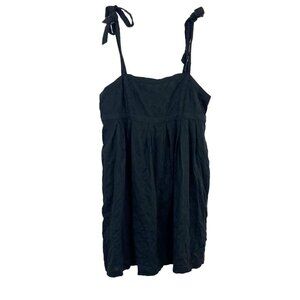 Old Navy Black Pleated Tie Front Sundress